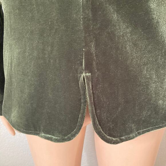 August Silk Blazer Womens 6 Velour Forest Green 3 Button - Picture 11 of 14